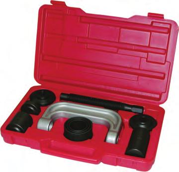 A forcing screw-powered press, used with proper adapters, easily removes and installs all