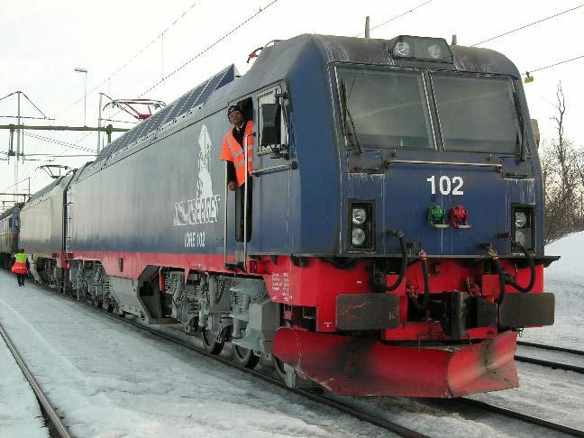 The IORE locomotive of MTAB, Kiruna Characteristics Axle arrangement Driver s cab Track gauge Max.