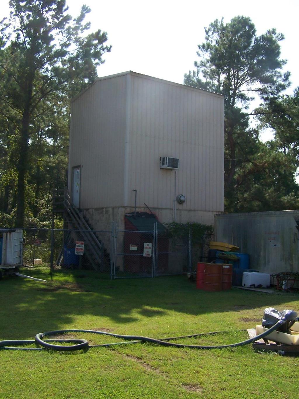 This building holds a 6,000 gallon tank that is used for mixing chemicals.