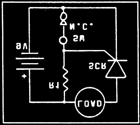 Figure 2B shows the circuit for a N.C. switch. Here, while the switch is closed, no voltage will be seen at the gate of the SCR.