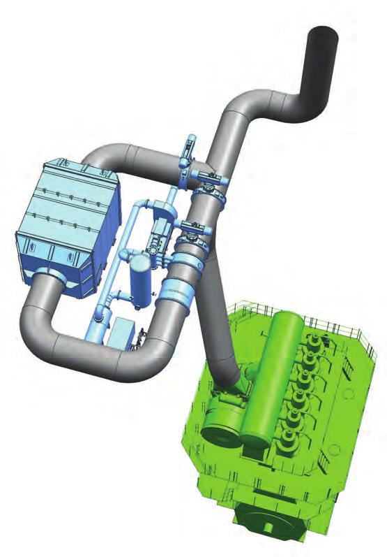 Low-pressure SCR An example of a low-pressure SCR system, supplied by Doosan Engine Corporation, is shown in Fig. 1.40.