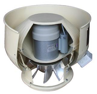 VENTED ENCLOSURES Motors are encased within vented enclosures for protection against grease, dust and fumes handled by the fan.