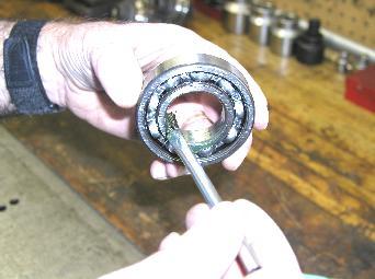 Bearings: When pressing a bearing onto a shaft, lightly lube the bore