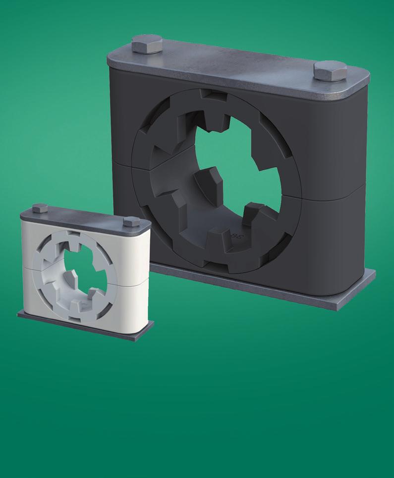 STAUFF NRC Clamps Noise and Vibration Reducing STAUFF NRC clamps for the noise- and vibrationreducing installation of pipes and tubes with outside diameters between 6 and 88.9 mm or ¼ to 3 ½.
