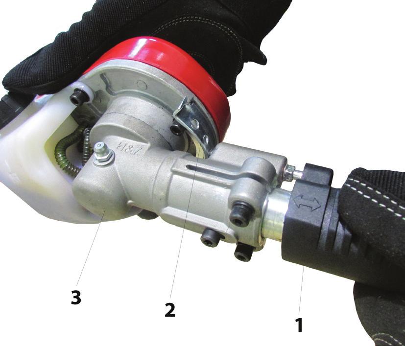 When storing the pole pruner attachment, to prevent oil from seeping through the pump, either 1) Empty the oil tank.