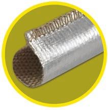 The aluminized sleeving reflects over 90% of radiant heat, and is fireproof and oil resistant.