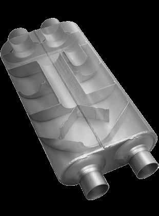 50 SERIES BIG BLOCK MUFFLERS Our largest and quietest muffler, the 50 Series Big Block muffler is made for tow vehicles, full-size trucks, large SUVs, and RVs.