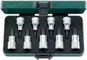 54X m Screwdriver sockets for trisquare socket head screws (XZN ), 224, Chrome Alloy Steel, chrome plated. B L L 2 d Code mm mm mm mm g S 00005 5 28 200 22.7 45 5 7.70 00008 8 28 200 22.7 54 5 20.