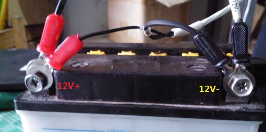 9 Connect the harness to 12v battery Note: the red is to the positive of battery; the black