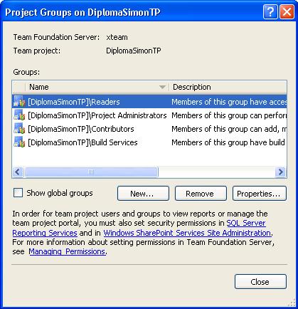 62 Slika 56: Dodajanje skupin in uporabnikov v skupinski projekt Pogovorno okno Project Groups (Skupine projekta) omogoča dodajanje in odstranjevanje skupin ter uporabnikov.
