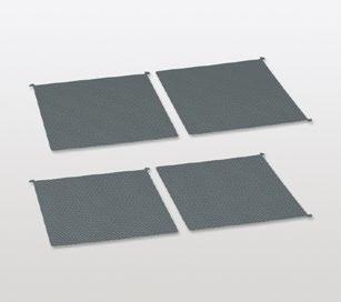 xx: 01 = white, 12 = silver, 43 = anthracite Non-slip mat set magnetic For the clip-on shelf set Libell for Magic Corner Comfort Magnetic Easy to remove for cleaning Set includes four mats oyster