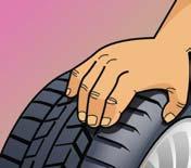 walls of a tyre, PRESSURES SHOULD BE CHECKED WITH A
