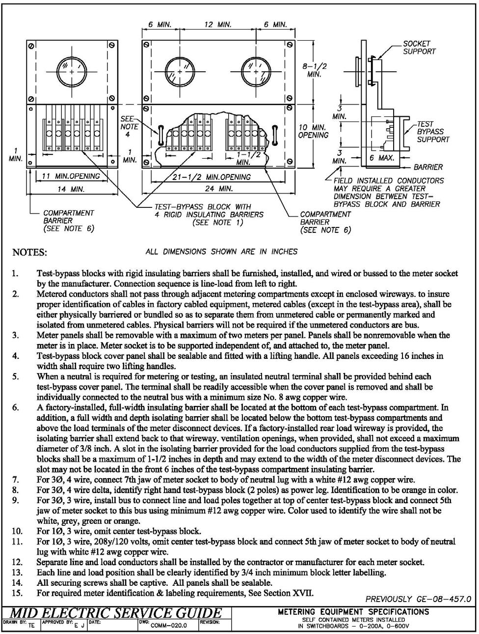 Electric Service Guide Commercial & Industrial Drawing COMM-020.