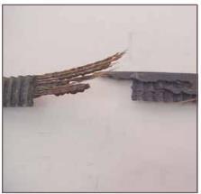 4 Normal belt failure example Belt crimp failure This type of failure occurs when straight tensile failure appears.