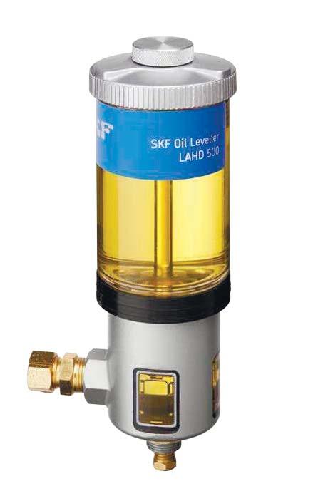 Oil inspection and dispensing Automatic adjustment for optimal lubricating oil level SKF Oil Levellers LAHD series SKF LAHD 500 and LAHD 1000 oil levellers are designed to automatically