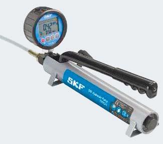 The method incorporates the use of an SKF HMV..E hydraulic nut fitted with a dial indicator, and a high accuracy digital pressure gauge, mounted on the selected pump.