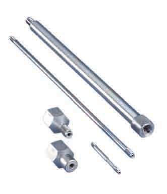 Catering for difficult connection applications SKF Extension Pipes with Connecting Nipples M4 extension pipe with connection nipple Used to extend a high-pressure pipe with a G 1 /4 nipple (e.g. SKF 227957 A) when the connection hole has an M4 thread.