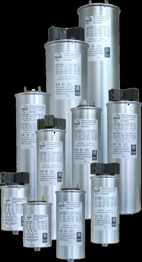 Capacitors Dry type design 240 V to 800 V, up to