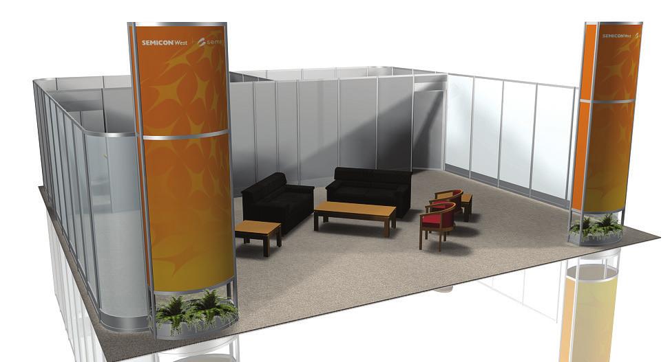 30' 30' Triple Conference Room w/ Lounge Member Price: $6,000 Non-Member Price: $6,300 SEMICON West Booth Space Fee Electrical (-110V, amp Outlets) Two large decorative ferns per tower 30' 30' SoHo