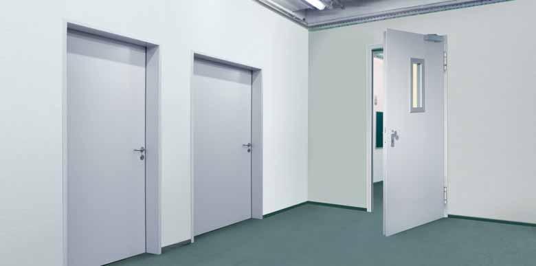 Heat Insulated Steel Door dw 64-1 Teckentrup ALSO WITH GLAZING ALSO WITH UPPER CASING/TOP LIGHT Also available in NEW: now for dry and fast installation* Flush mounted door leaf with less protruding