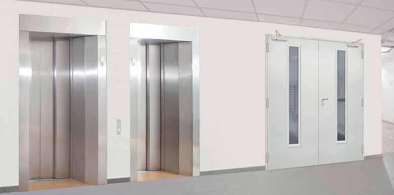 NEW Fire resistant double leaf steel doorsets E 60/120/240-2 Teckentrup HC -BS OPTIONAL GLAZING OPTIONAL OVER AND SIDE PANELS Also available in With multi-purpose protection Technical data: Fire