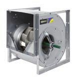 CJDXR: Soundproofed ventilation units with backward-facing blades, fitted with CDXR series fans on rubber dampers Fan: Galvanized sheet steel casing Impeller with backward-facing blades made from