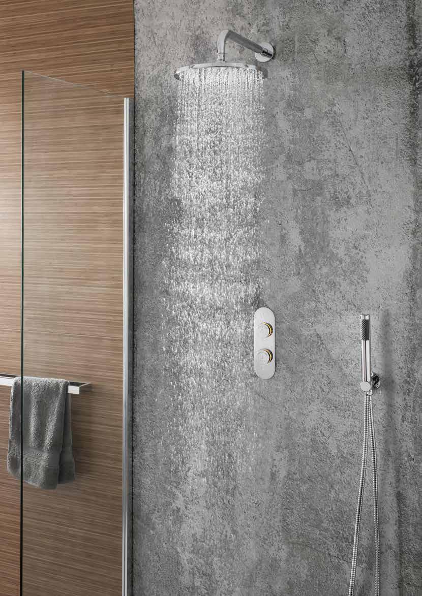 DIVERT WATER INSTANTANEOUSLY BETWEEN DIFFERENT OUTLETS Duo Shower with optional Central Trim Set Showerhead: Crosswater s