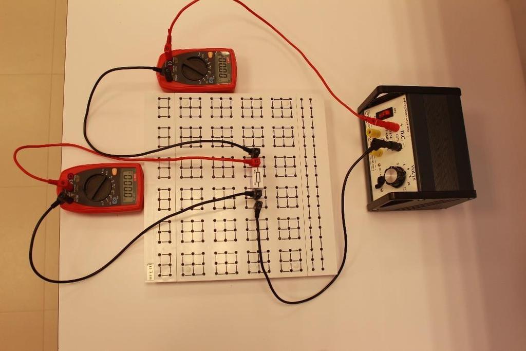 V, is the potential difference measured across the conductor in units of volts (V) 4.Equipment: Figure 1: Ohm s law chart DC power supply Ammeter Voltmeter breadboard - resistors connecting leads.