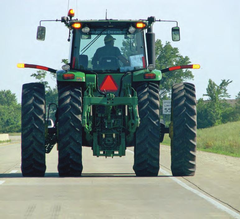 Lights and Reflectors are required on tractors operating on a highway between dusk and dawn or when visibility is less than 500 feet (IC 9-21-7-2 and 9-19-6-11.3).