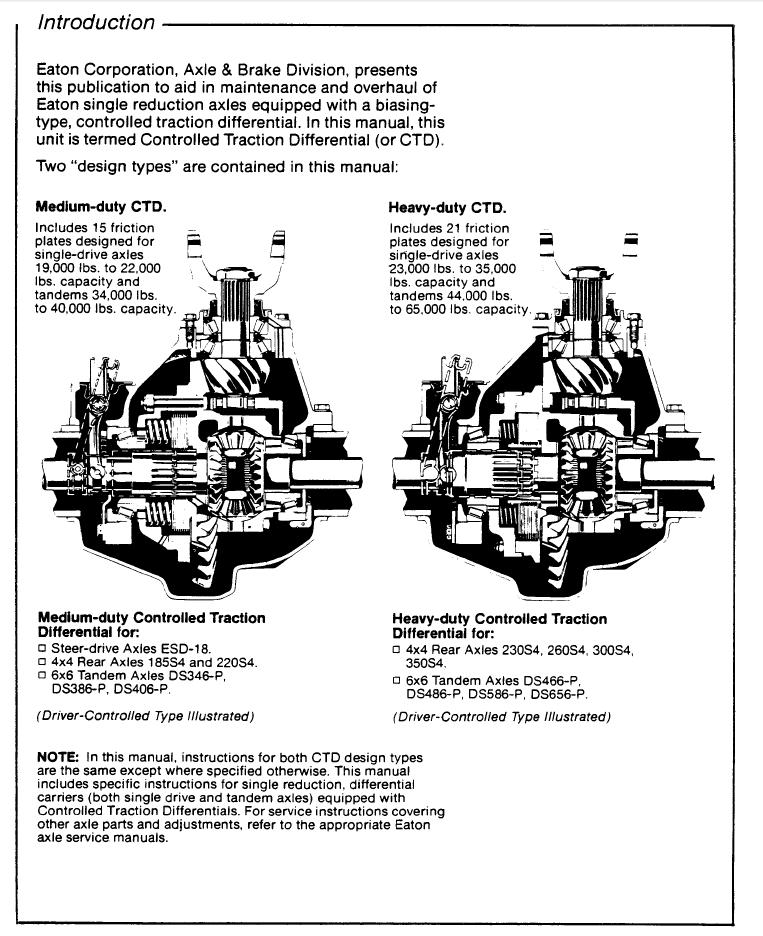Spicer Axle Service and Maintenance Instructions Spicer presents this publication to aid in maintenance and overhaul of Spicer single reduction axles equipped with a biasing type, controlled traction