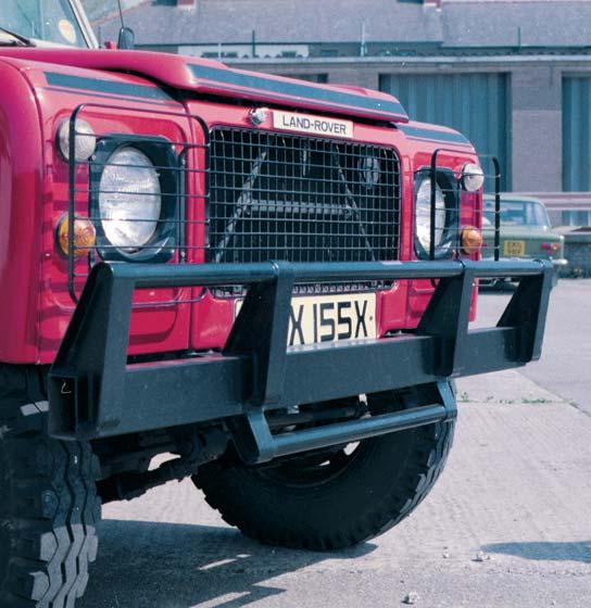 FRONT END PROTECTION All of our black, nylon coated steel Nudge Bars, Bull Bars and A frames give an aggressive and purposeful look and offer improved front end protection due to their strength.