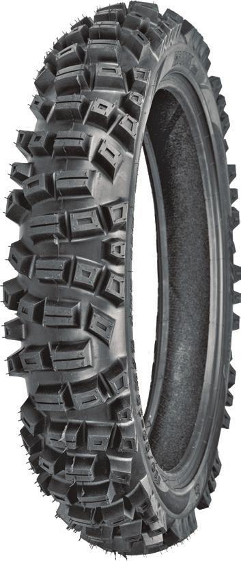 HARD/INTERMEDIATE Rigid 4ply carcass design helps reduce sidewall flex to give tire a more planted
