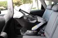 If they show red (Photo F), the car seat is not locked rear-facing. Re-dock the car seat.