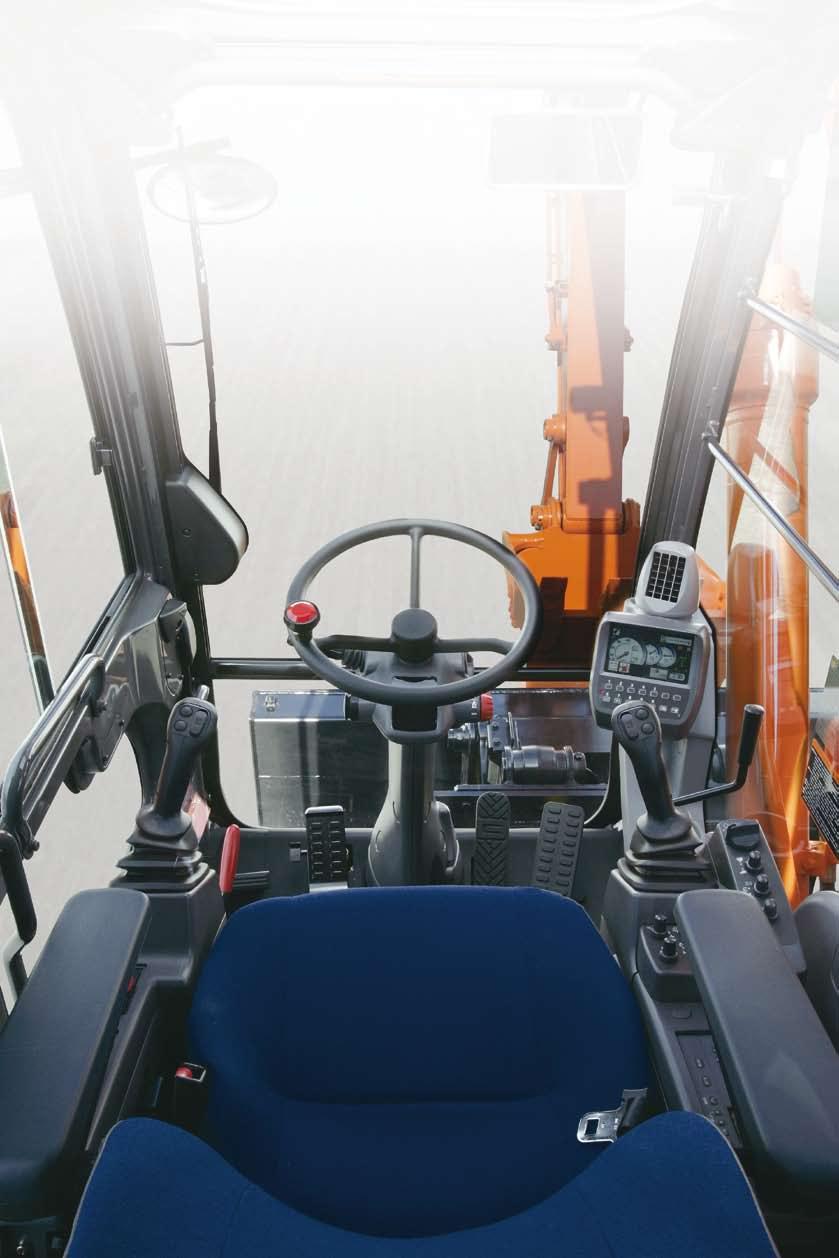 A New Standard in Operator Comfort The operator s seat of the ZAXIS-3 series gives the operator an excellent view of the jobsite.