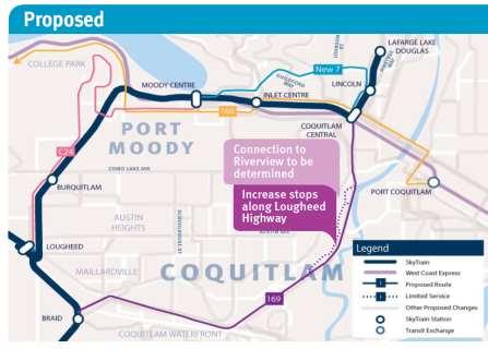 Route 160 will be truncated to operate between Port Coquitlam and Brentwood Town Centre Millennium Line Station.