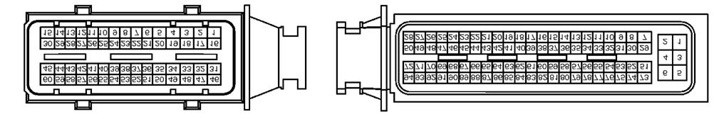 Fuel System 105 Diesel Control System ECM(ENGINE CONTROL MODULE) 1. ECM Harness connector CONNECTOR(CSD-A) CONNECTOR(CSD-K) 2.