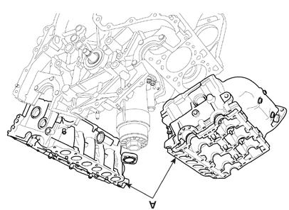 Engine Mechanical System 33 Cylinder Head assembly 3) Install the LH gasket so that the identification mark (A) faces toward the timing chain side.
