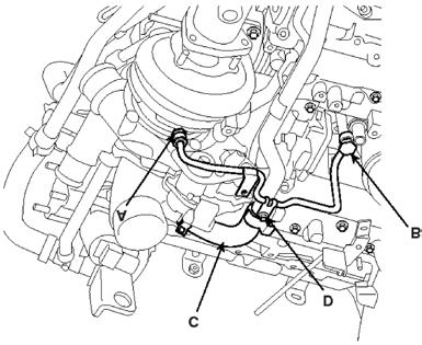 Stop the engine completely and remove exhaust elbow. 2. It is essential that elbow has completely cooled off.