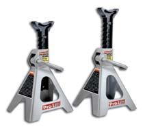 JACK STANDS FEATURES Ratchet design provides easy height adjustment while maintaining strength and durability Extra-wide stamped steel base ensures balance and stability under load Baked enamel