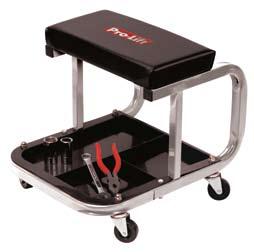 Vinyl padded seat cushion Swivel casters for mobility *Tools not included C-3001 Pneumatic