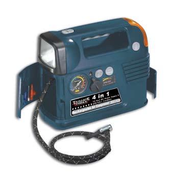 TM W-2020 AC Compressor 70 PSI rated pressure Operates from 120 volt outlet Quiet motor 6 AC cord Hose and cord storage compartment