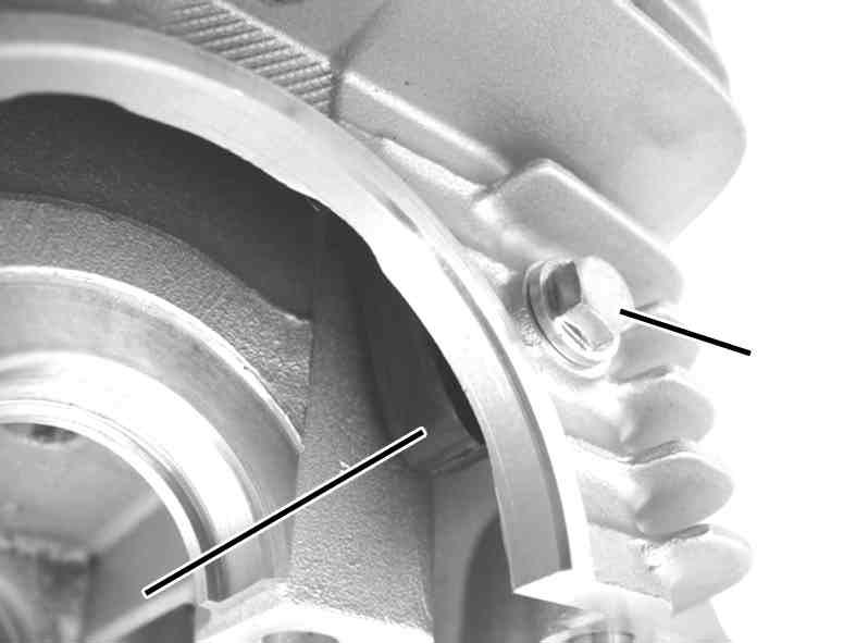 Notch end- gap Dowel Pins Piston Top ring Second ring Side rails Expander Pay attention to cross section as well. Holding the flywheel, loosen a cam sprocket bolt.