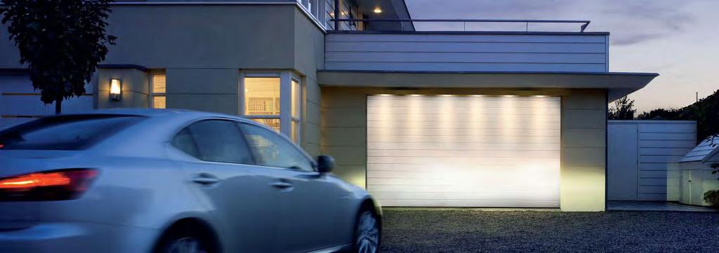 The lighting kit comprises of four, six or eight LEDs depending on the garage door width, which are evenly distributed over the overall garage door width on a U-shaped rail.