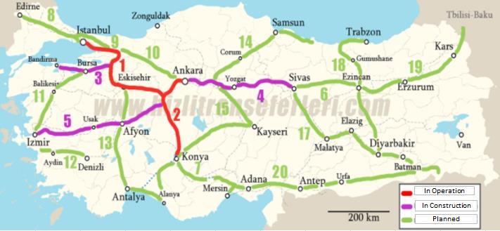 The table below displays the evolution of length of railway network of Turkey over 20112 2016 period.
