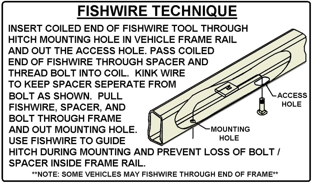 Enlarge the forward hole on each frame rail to allow the