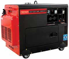 Output 6.5 kva / 6500 W Fuel Tank Capacity 25 L Tank Protector Yes 4 Stroke Petrol Wheels and Handles Yes 14ah Battery Yes Dimensions 700x600x580 mm G.W. 95 kg 5.5kVA 7.
