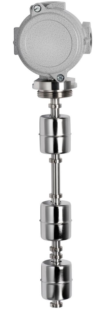 IEG-S/STEEL-MP D I MULTI POINT LEVEL INDICTOR IN ISI 16 Made to detect, with maximum safety, the level of liquids in tanks containing corrosive substances.