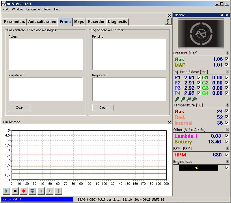 2.8.1. Errors of the gas controller Fig. 16 The view of Errors tab.