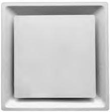 MODEL 5956-6 Plaque Panel Ceiling Diffuser w/r6 Molded Back for Spin-in Collars, T-Bar Performance data page 109 24" x 24" T-bar lay-in Plaque panel design High capacity performance 360 degree air