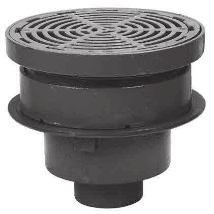00 12 1/2" 12" 5 7/8" MAX 4 3/4" MIN 2 1/2" 6 1/4" FD-340-SET Area Drain with 12" Round Adjustable Top, Grate Supported By Bucket Catalog Number Wt., Lbs.